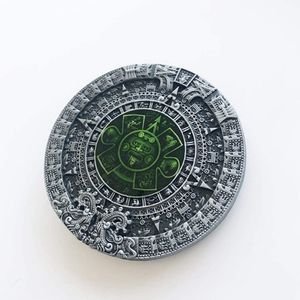 Aztec calendar belt buckle
